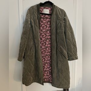 Army Green Oversized Quilted Coat